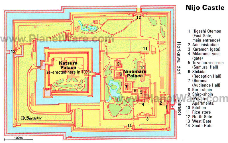 map nijo castle kyoto