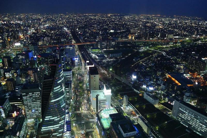 night view from midland square